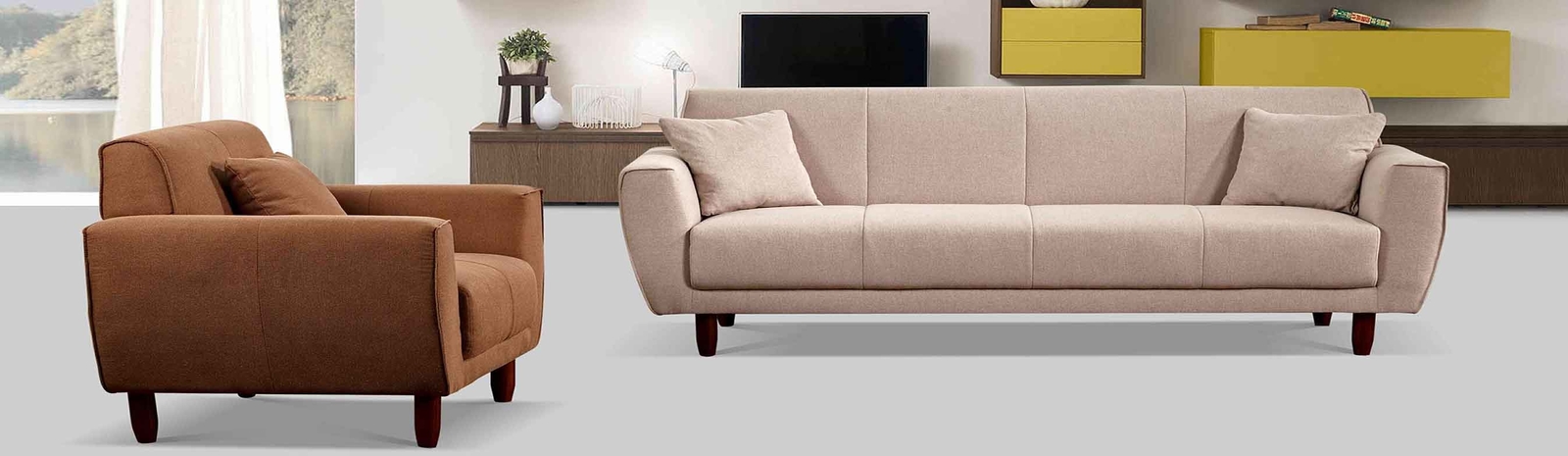 Leinengewebe-Sofa
