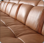 Durable Leather Sectional Sofa Bed Solid Wood Frame High Cushion