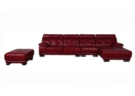Durable Living Spaces Leather Sofa With Solid Wood Frame / High Cushion Corner Sofa