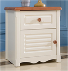 Simple Panel Single Bed Nightstand With Drawers / Kids Bedroom Furniture