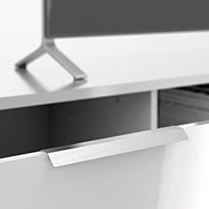 Glattes weißes Fernsehtabellen-Kabinett-rechteckiges ausgeführtes hölzernes Tisch für Systemkonsole Fernsehkabinett 2