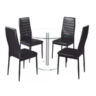 Customized Dining Room Furnitures 1200*700*750mm Glass Dining Table 6 Seater