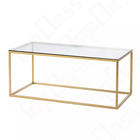 Gold Tempered Glass Table 220*120*75cm Home Goods Coffee Tables