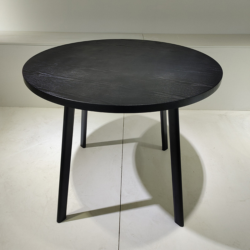 Restaurant Kitchen Black Wooden Round Table 90*90*75cm Fine workmanship