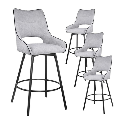 ISO 9001 polsterte Esszimmer-Möbel-modernen Textilakzent-Sessel mit den Metallbeinen