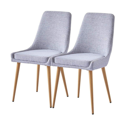Gewebe gepolsterter Esszimmer-Seitenstuhl-ergonomischer hinterer Entwurf weiß
